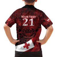 Custom Tonga XIII Rugby Tribal Tattoo Hawaiian Shirt Mate Ma'a Tonga Kupesi Ngatu Grunge Style LT9 - Polynesian Pride