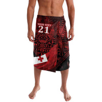 Custom Tonga XIII Rugby Tribal Tattoo Lavalava Mate Ma'a Tonga Kupesi Ngatu Grunge Style LT9 Red - Polynesian Pride