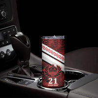 Custom Tonga XIII Rugby Tribal Tattoo Skinny Tumbler Mate Ma'a Tonga Kupesi Ngatu Grunge Style