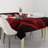 Custom Tonga XIII Rugby Tribal Tattoo Tablecloth Mate Ma'a Tonga Kupesi Ngatu Grunge Style LT9 - Polynesian Pride