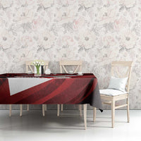 Custom Tonga XIII Rugby Tribal Tattoo Tablecloth Mate Ma'a Tonga Kupesi Ngatu Grunge Style LT9 - Polynesian Pride