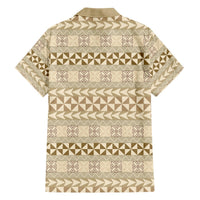 Pasifika Sataoa Pattern Simple Motif Hawaiian Shirt Beige Tan LT9 - Polynesian Pride