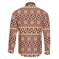 Pasifika Sataoa Pattern Simple Motif Family Matching Off Shoulder Short Dress and Hawaiian Shirt Brown Beige Tan LT9 - Polynesian Pride