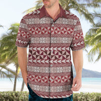 Pasifika Sataoa Pattern Simple Motif Hawaiian Shirt Cherry LT9 - Polynesian Pride