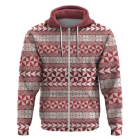 Pasifika Sataoa Pattern Simple Motif Zip Hoodie Cherry LT9 Zip Hoodie Cherry - Polynesian Pride