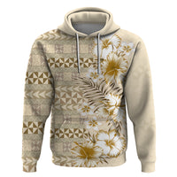 Pasifika Sataoa Pattern Plumeria Vintage Zip Hoodie Beige Tan LT9 Pullover Hoodie Beige Tan - Polynesian Pride