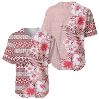 Pasifika Sataoa Pattern Plumeria Vintage Baseball Jersey Cherry LT9 - Polynesian Pride