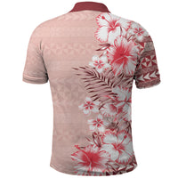 Pasifika Sataoa Pattern Plumeria Vintage Polo Shirt Cherry LT9 - Polynesian Pride