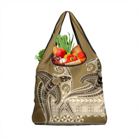 Vintage Hammerhead Shark Valentine Day Grocery Bag Pasifika Sataoa Pattern - Beige Tan LT9 1-pack One Size Beige Tan - Polynesian Pride