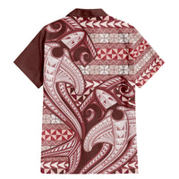 Vintage Hammerhead Shark Valentine Day Family Matching Mermaid Dress and Hawaiian Shirt Pasifika Sataoa Pattern - Cherry LT9 - Polynesian Pride