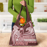 Vintage Hammerhead Shark Valentine Day Grocery Bag Pasifika Sataoa Pattern - Cherry LT9 - Polynesian Pride
