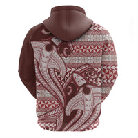 Vintage Hammerhead Shark Valentine Day Hoodie Pasifika Sataoa Pattern - Cherry LT9 - Polynesian Pride