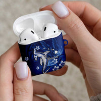Personalized Hawaiian Maori Hammerhead Shark AirPods Case Polu Plumeria LT9 - Polynesian Pride