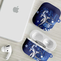 Personalized Hawaiian Maori Hammerhead Shark AirPods Case Polu Plumeria LT9 - Polynesian Pride
