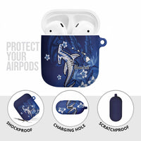 Personalized Hawaiian Maori Hammerhead Shark AirPods Case Polu Plumeria LT9 - Polynesian Pride