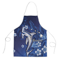 Personalized Hawaiian Maori Hammerhead Shark Apron Polu Plumeria LT9 Blue - Polynesian Pride