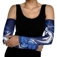 Personalized Hawaiian Maori Hammerhead Shark Arm Sleeves Polu Plumeria LT9 - Polynesian Pride