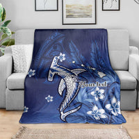 Personalized Hawaiian Maori Hammerhead Shark Blanket Polu Plumeria LT9 - Polynesian Pride