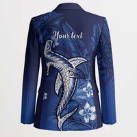 Personalized Hawaiian Maori Hammerhead Shark Blazer Polu Plumeria LT9 - Polynesian Pride