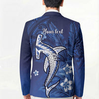 Personalized Hawaiian Maori Hammerhead Shark Blazer Polu Plumeria LT9 - Polynesian Pride