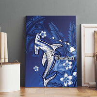 Personalized Hawaiian Maori Hammerhead Shark Canvas Wall Art Polu Plumeria LT9 - Polynesian Pride