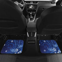 Personalized Hawaiian Maori Hammerhead Shark Car Mats Polu Plumeria LT9 Set 2pcs - Back Blue - Polynesian Pride