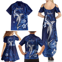 Personalized Hawaiian Maori Hammerhead Shark Family Matching Summer Maxi Dress and Hawaiian Shirt Polu Plumeria - Polynesian Pride