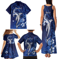 Personalized Hawaiian Maori Hammerhead Shark Family Matching Tank Maxi Dress and Hawaiian Shirt Polu Plumeria LT9 - Polynesian Pride