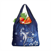 Personalized Hawaiian Maori Hammerhead Shark Grocery Bag Polu Plumeria LT9 1-pack One Size Blue - Polynesian Pride