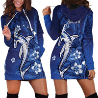 Personalized Hawaiian Maori Hammerhead Shark Hoodie Dress Polu Plumeria LT9 - Polynesian Pride