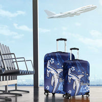 Personalized Hawaiian Maori Hammerhead Shark Luggage Cover Polu Plumeria LT9 - Polynesian Pride