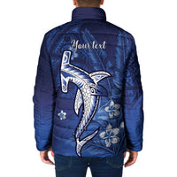 Personalized Hawaiian Maori Hammerhead Shark Padded Jacket Polu Plumeria LT9 - Polynesian Pride