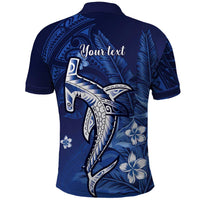 Personalized Hawaiian Maori Hammerhead Shark Polo Shirt Polu Plumeria - Polynesian Pride