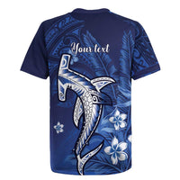 Personalized Hawaiian Maori Hammerhead Shark Rugby Jersey Polu Plumeria LT9 - Polynesian Pride