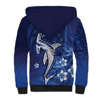 Personalized Hawaiian Maori Hammerhead Shark Sherpa Hoodie Polu Plumeria LT9 - Polynesian Pride