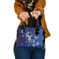 Personalized Hawaiian Maori Hammerhead Shark Shoulder Handbag Polu Plumeria LT9 One Size Blue - Polynesian Pride