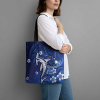 Personalized Hawaiian Maori Hammerhead Shark Tote Bag Polu Plumeria LT9 - Polynesian Pride