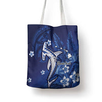 Personalized Hawaiian Maori Hammerhead Shark Tote Bag Polu Plumeria LT9 - Polynesian Pride