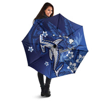 Personalized Hawaiian Maori Hammerhead Shark Umbrella Polu Plumeria LT9 - Polynesian Pride