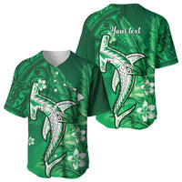 Personalized Hawaiian Maori Hammerhead Shark Baseball Jersey Omaomao Plumeria LT9 - Polynesian Pride