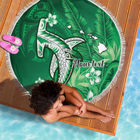 Personalized Hawaiian Maori Hammerhead Shark Beach Blanket Omaomao Plumeria LT9 - Polynesian Pride