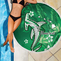 Personalized Hawaiian Maori Hammerhead Shark Beach Blanket Omaomao Plumeria LT9 - Polynesian Pride