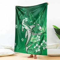 Personalized Hawaiian Maori Hammerhead Shark Blanket Omaomao Plumeria LT9 - Polynesian Pride