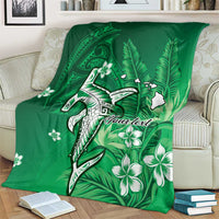 Personalized Hawaiian Maori Hammerhead Shark Blanket Omaomao Plumeria LT9 - Polynesian Pride
