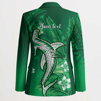 Personalized Hawaiian Maori Hammerhead Shark Blazer Omaomao Plumeria LT9 - Polynesian Pride