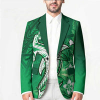 Personalized Hawaiian Maori Hammerhead Shark Blazer Omaomao Plumeria LT9 - Polynesian Pride