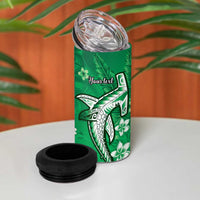 Personalized Hawaiian Maori Hammerhead Shark 4 in 1 Can Cooler Tumbler Omaomao Plumeria LT9 - Polynesian Pride