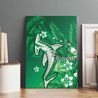 Personalized Hawaiian Maori Hammerhead Shark Canvas Wall Art Omaomao Plumeria LT9 - Polynesian Pride