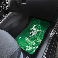 Personalized Hawaiian Maori Hammerhead Shark Car Mats Omaomao Plumeria - Polynesian Pride
