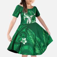Personalized Hawaiian Maori Hammerhead Shark Family Matching Off Shoulder Short Dress and Hawaiian Shirt Omaomao Plumeria - Polynesian Pride